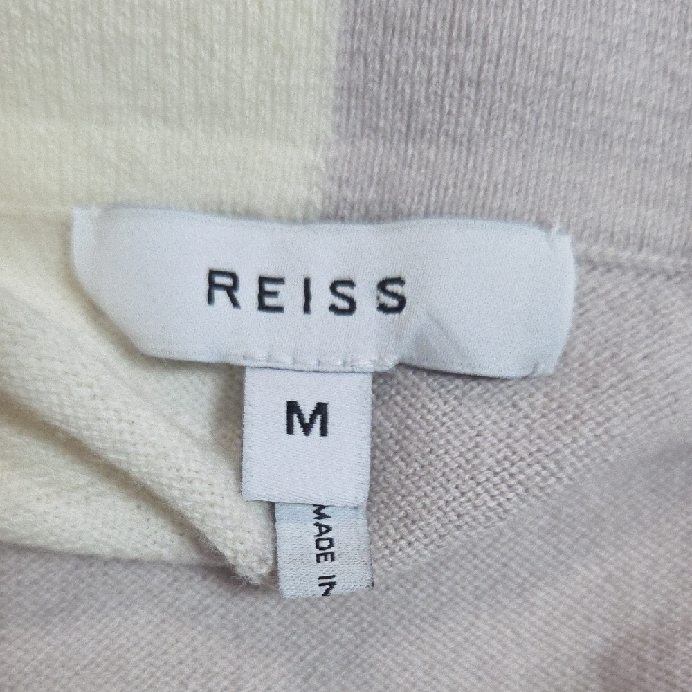 Reiss 1/4 Zip Polo Sweater Wool Blend Colorblock Size M - Picture 7 of 11